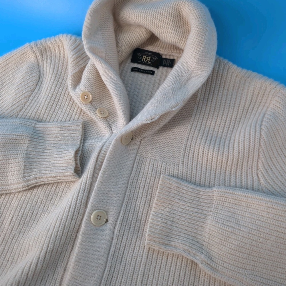RRL Ralph Lauren 100% Cashmere Shawl Collar Cardigan Sweater Women's Size 3